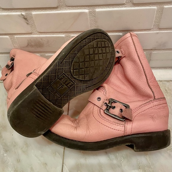 Frye Girls Pink Leather Boots 12.5 - Picture 3 of 4